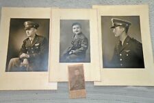 WWII WW2 STUDIO Pilot AAF Portraits w/ 5 Yr Old Son IN UNIFORM Named GREAT TRIO picture