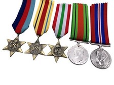 Replica 1939/45, Africa, Italy Star, Defence Medal and 1939/45 War Medal