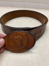 US Navy Leather Belt W/Leather Belt Buckle picture