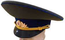 Original 1990 KGB Officer Visor Hat/Royal Blue/Vintage-Obsole/USSR/FREE SHIP US
