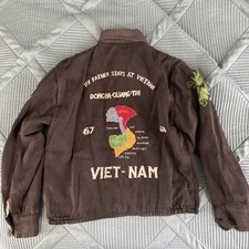 VTG Vietnam War Souvenir Child Jacket Danang 67- 68 My Father Stays at Vietnam