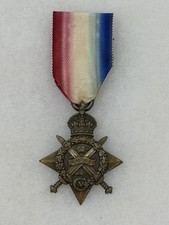 WWI WW1 British Great Britain 1914 Star Medal Award - Wound Badge Recipient