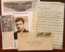 WWII letter lot, 30 Combat Missions ETO, Air Medal, age 22, Texas, NMx picture