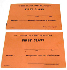 2 Vintage US Army Transport First Class WW II Ephemra Military Form No. 55-63 picture