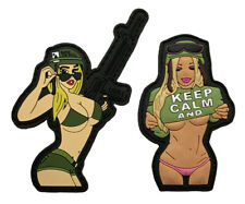Pin up Girls Keep Calm Patch (2PC Bundle - 3D-PVC- Hook Fastener) picture