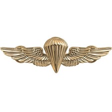 NAVY BADGE: REGULATION NAVY PARACHUTIST Gold FINISH