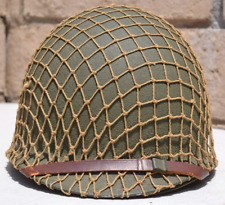100% ORIGINAL BEAUTIFUL US WW 2 EARLY FIXED BALE HELMET WITH CAMO NET THE BEST picture
