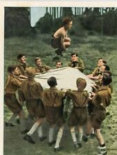 German Third Reich Cigarette Card Uniformed Boys Human Toss Sport Event picture