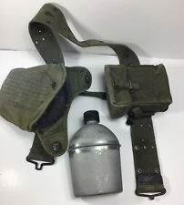 US Army utility belt ammunition pouch and canteen lot Korean war era picture
