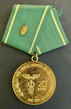 East German Gold Customs Zoll 20 Year Faithful Service Medal DDR GDR