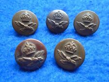 5 X WWII ROYAL AIR FORCE 23MM BRASS BUTTONS picture
