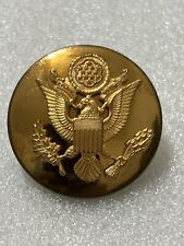 Brass Eagle US Army Pin Military Emblem Hat Lapel Screw Back picture