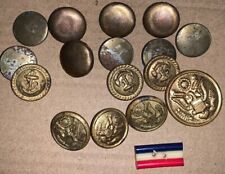 Vintage US Military Buttons Eagle Antique Buttons Lot WW1 Brass Metal War Army picture