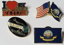 Lot of 4 US Navy Military Collar Hat Lapel Pins Enamel picture