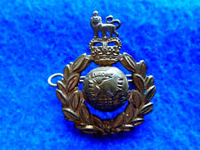 ERII ROYAL MARINES OTHER RANKS BRASS CAP BADGE + PIN picture