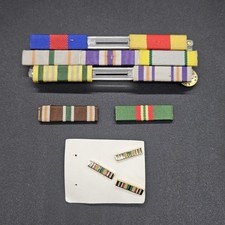 Military MCJROTC Service Ribbon Rack Multi-Ribbon Bar with Device Lapel Pin Lot
