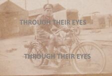 WW1 photo Soldier on a Douglas motorcycle motorbike picture
