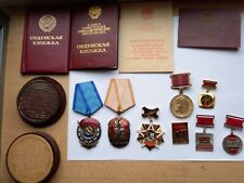 Set of badges  of the USSR. with documents for one person picture