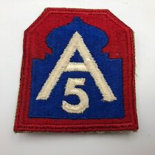 Vintage WW2 Era US Army A5 5th Fifth Army Patch Original Red Blue     R1 picture