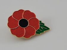 Remembrance Veterans Red Glitter Poppy Enamel Pin picture