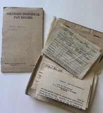 Vintage WW2 Soldiers Pay & Immunization Papers Records War Department picture