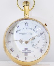 Antique WWI "IWC" German U-Boat Captain Award Bronze Desk Chronometer Watch 66mm
