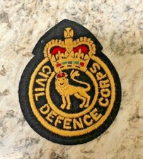 Original British WWII Civil Defense Corps Badge Patch NEW OLD STOCK 
