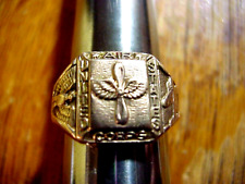 WWII US ARMY AIR CORPS PILOT'S 14K Gold RING size 8 3/4 from Mother Dad 1944 picture