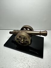 VINTAGE 1940's HEAVY BRASS CANNON MODEL / TOY DESKTOP PAPER WEIGHT picture
