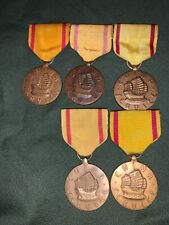 FIVE USN USMC WWII CHINA SERVICE MEDAL LOT MILITARY NAVY MARINE CORPS GROUP US picture