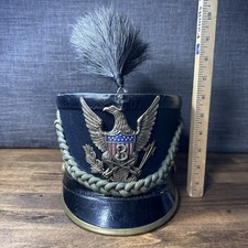 Rare Antique US Military Militia Shako Dress Hat 3rd Regiment Eagle Plume Helmet
