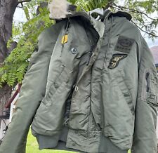 Vintage Army Bomber Parka Size Large with DMZ patches  picture