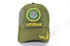 Army Veteran Green Military Embroidered Cap Acrylic Adjustable Hook & Loop Hat picture