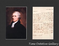 Alexander Hamilton & Facsimile of the Last Letter He Wrote - Matted Prints
