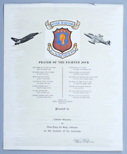 Rare Vietnam War Prayer Of The Fighter Jock 35th Fighter Wing Certificate Print picture