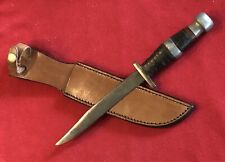 WW2 THEATER KNIFE - BLADE MADE FROM FILE & NEW LEATHER SHEATH picture