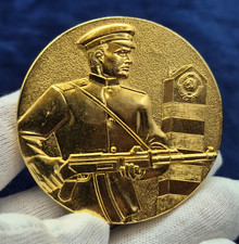 Vintage USSR Soviet Border Guard 50 Years Anniversary Large Table Medal AK47 KGB