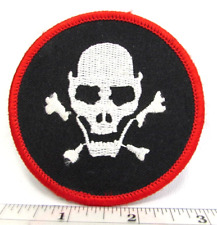 Vintage Skull & Crossbones Jacket Patch Skeleton Pirate Scary Military ? picture