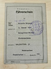 old replacement driving licence W. Wolpers, Salzgitter-Thiede, 1974, VL (S1/F1)