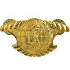 Navy Badge: Integrated Underseas Surveillance System Officer - regulation gold