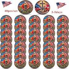 40pcs Military Challenge Coins Lot Veteran Thank You for Your Service Coin Badge