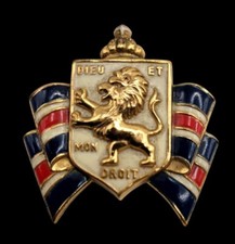 ACCESSOCRAFT World War II British War Relief Society Pin Badge Enamel 1 1/2"