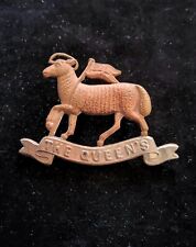 Pre WW1 The Queen's Royal West Surrey Regiment Bi-Metal Cap Badge British Army  picture