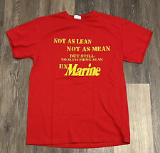 VINTAGE U.S. MARINES Size Medium Red EX-MARINE Logo T-Shirt Men's  picture