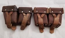 USSR Soviet Post WW2 Cold War Russian Mosin Nagant Ammo Pouch Pair Leather X2 picture