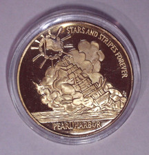 Remembrance 50th Anniversary of Pearl Harbor Medal Brass December 7th, 1941 #G