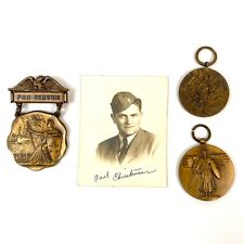 Original Lot WW1 Medals New York State War Service Great War w/ Soldier Portrait picture