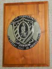 Antique 1982 USS Ranger CV-61 Silver Anniversary 1957-1982 Brass Plaque on Wood picture