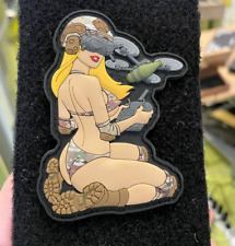 Army Morale Patch Blonde Tactical Girl Multicam Tactical Badge Hook 3D PVC #5 picture