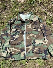 US MILITARY WOODLAND CAMO BDU TOP COAT JACKET HOT WEATHER SIZE XXL picture